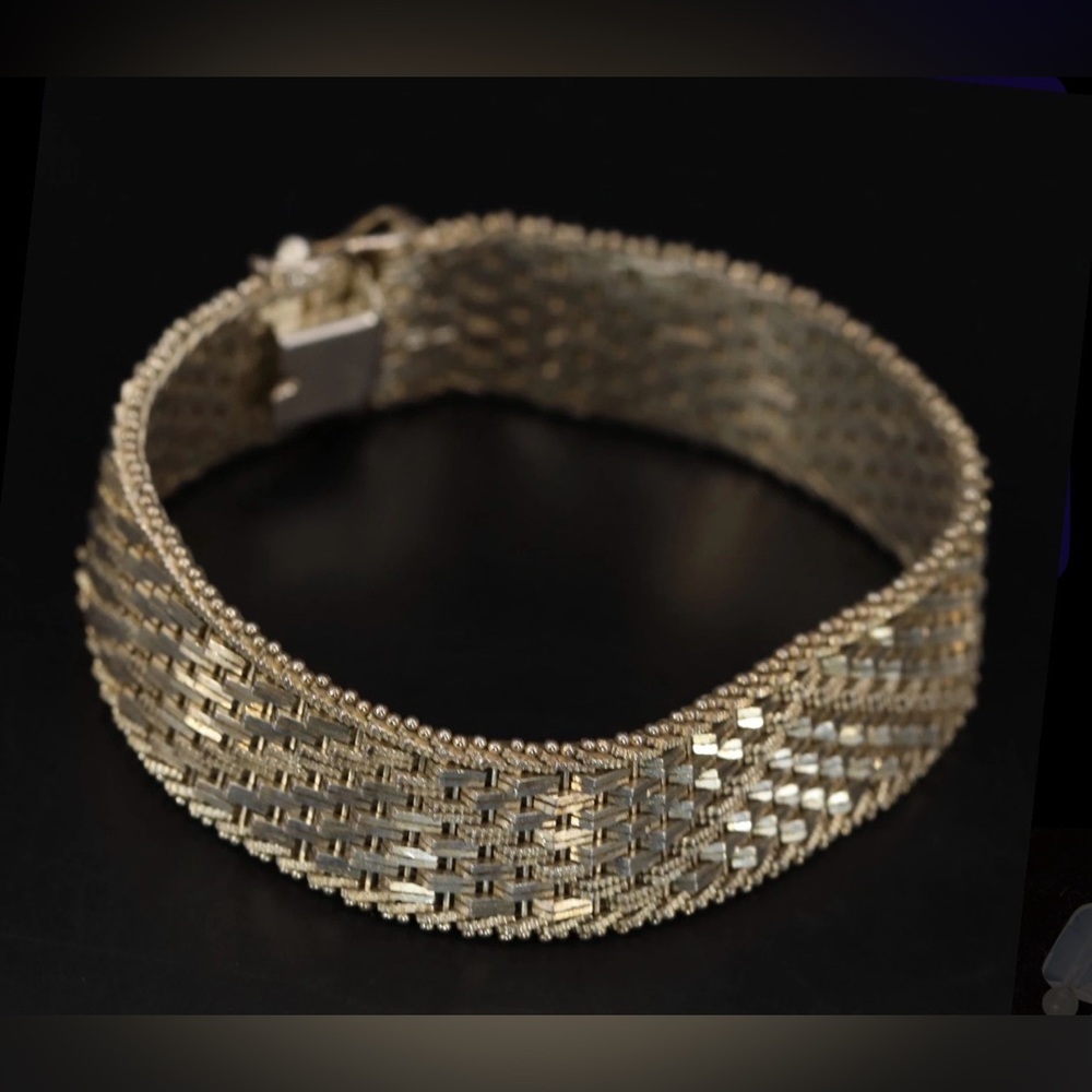 Vintage Sterling Silver Gold Bracelet